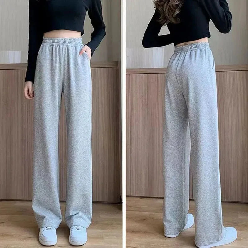 Xpqbb Black Gray Sweatpants for Women 2024 Summer New Basic Bag...